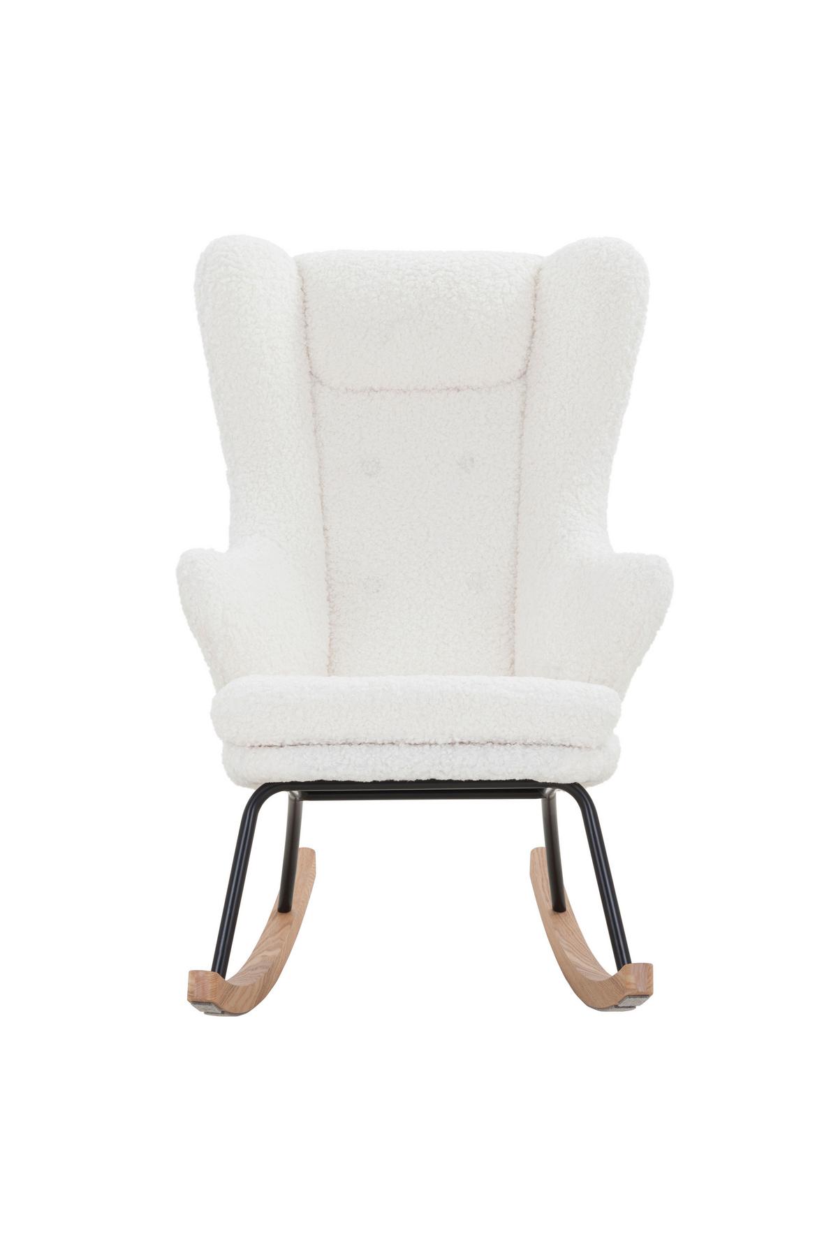 Schaukelstuhl Weiß B: 66cm - Eichefarben/Schwarz, MODERN, Textil/Metall (66/106/104cm) - Livetastic