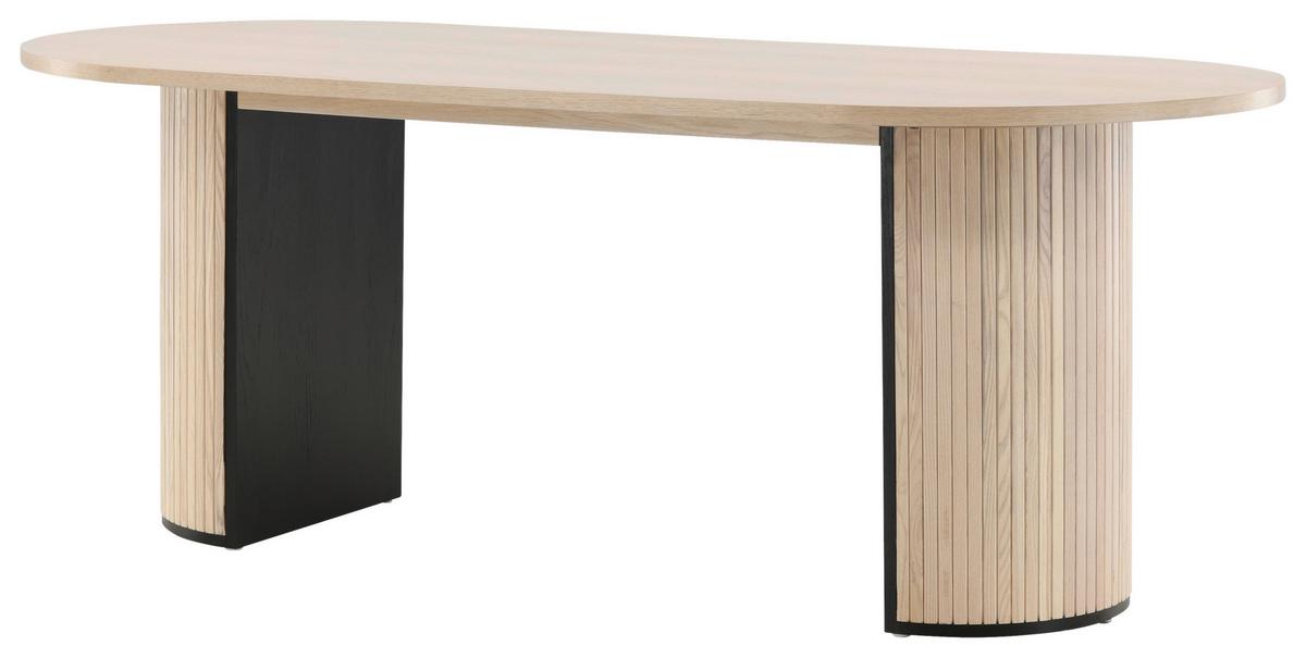 Esstisch Bianca - Eichefarben/Schwarz, Design, Holz/Holzwerkstoff (200/75/90cm) - Livetastic