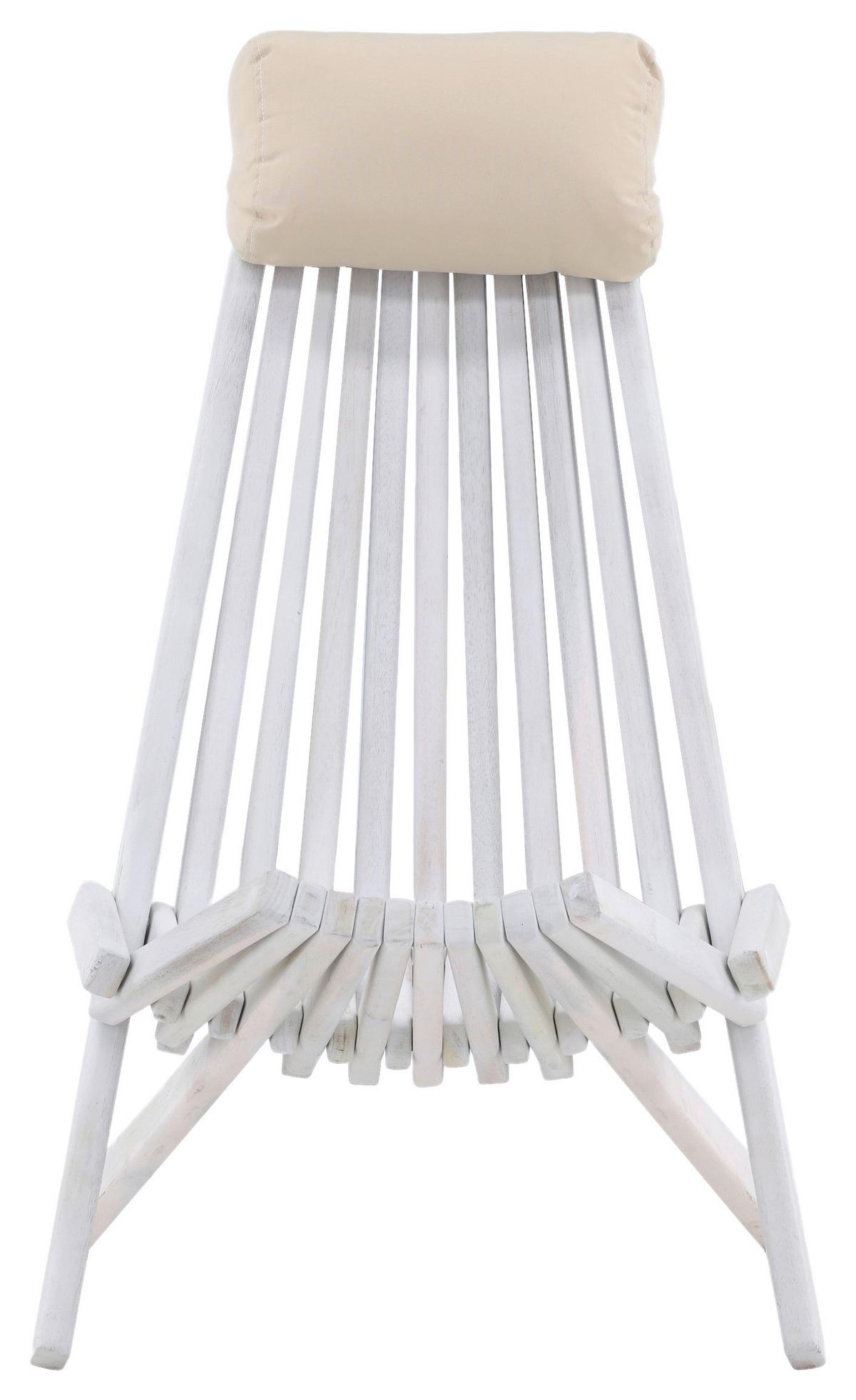 Strandsessel Wetterfest Asta Holz - Weiß, KONVENTIONELL, Holz (57/79/73cm) - Gardenson