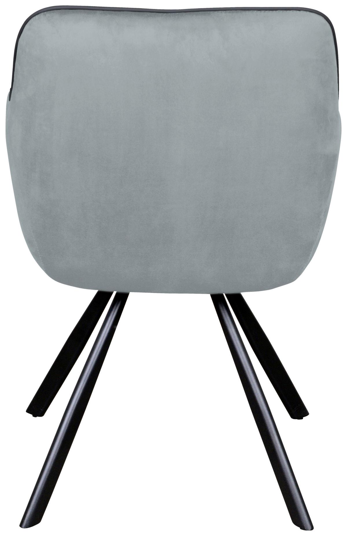 Armlehnstuhl Eann 125 - Schwarz/Grau, MODERN, Textil/Metall (60/85,5/57,5cm) - Kayoom