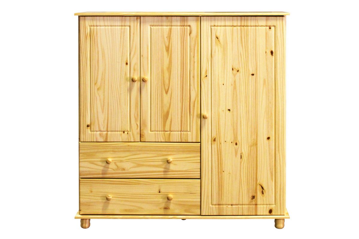 Drehtürenschrank Naturfarben B: 132 Cm - Naturfarben, Natur, Holz (132/136/43cm) - Livetastic