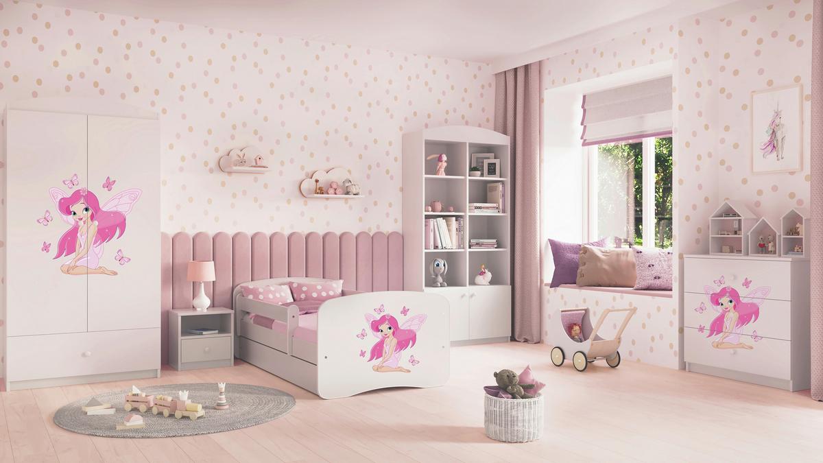 Kinder-/Juniorbett Babydreams Inkl. Matratze 80x160 - Birkefarben/Weiß, MODERN, Holz/Holzwerkstoff (80/160cm) - MID.YOU