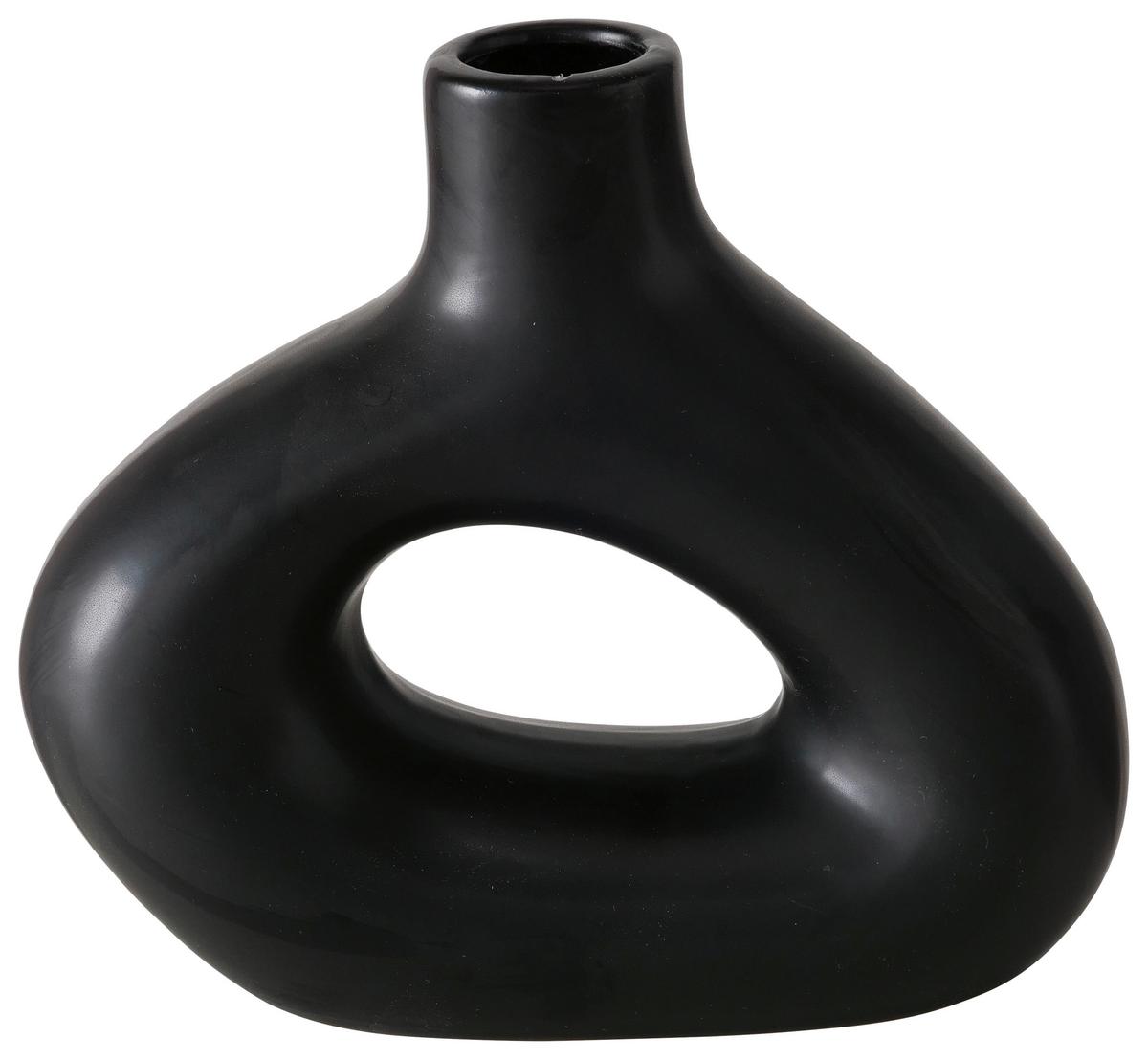 DEKORAČNÁ VÁZA METTY II - čierna, Modern, keramika (6/17/16cm) - Modern Living