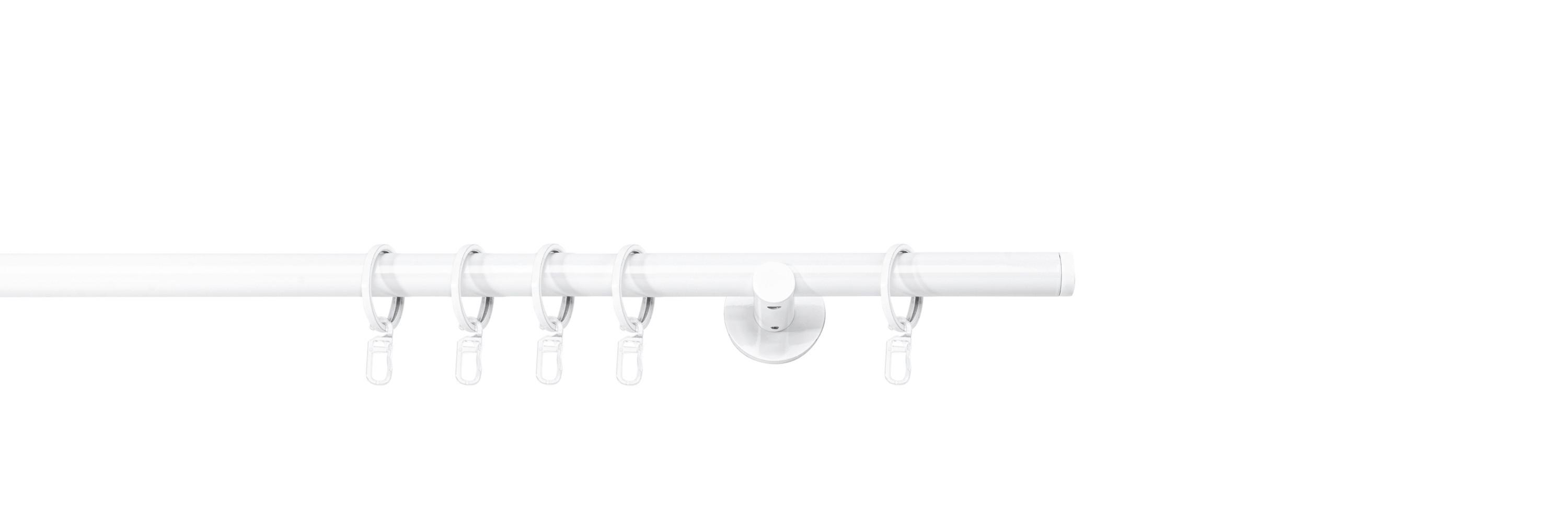 Rundstangengarnitur Weiß L: 180 cm - Weiß, Basics, Metall (180cm)