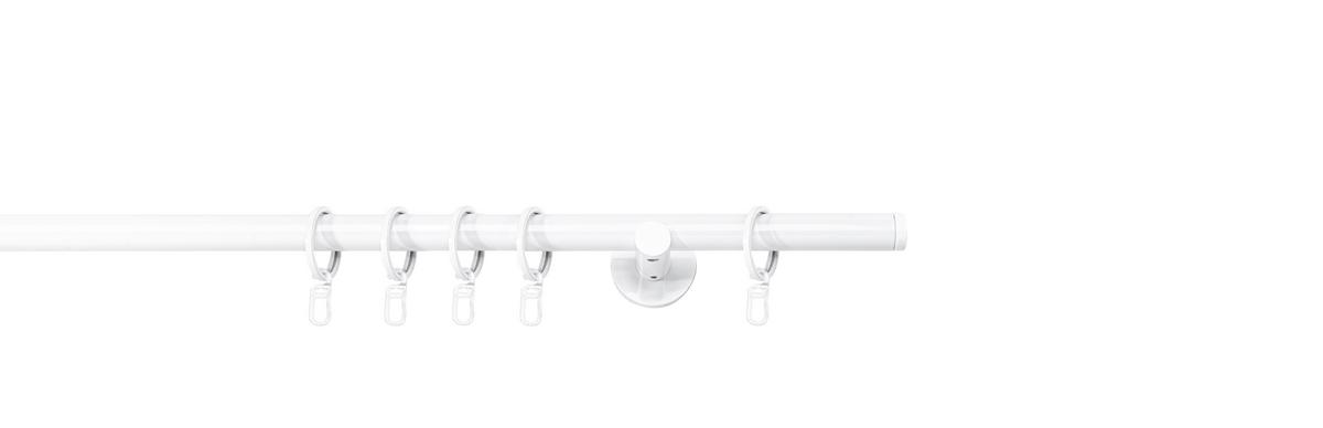 Rundstangengarnitur Weiß L: 140 cm - Weiß, Basics, Metall (140cm)
