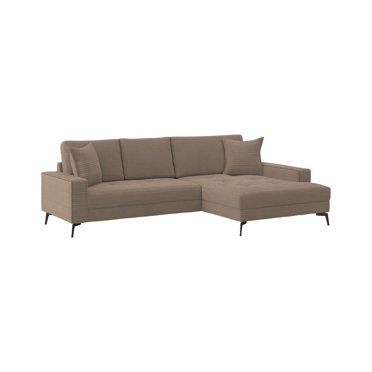 Ecksofa Zero Braun 286x173 cm - Schwarz/Braun, Trend, Textil (286/173cm)