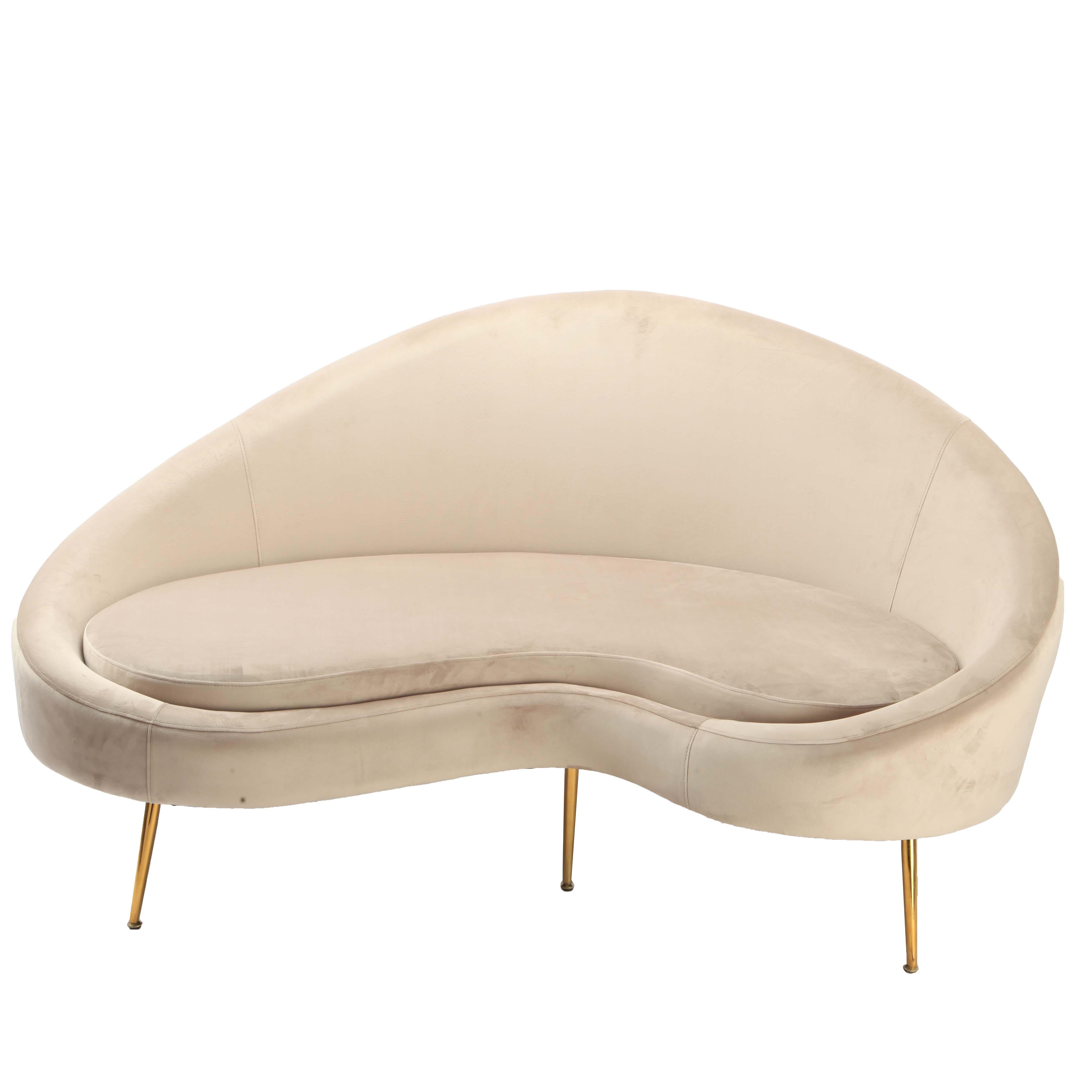 Pohovka Lou Svetlosivá - zlatá/svetlosivá, Moderný, kov/textil (172/93/89cm) - PBJ