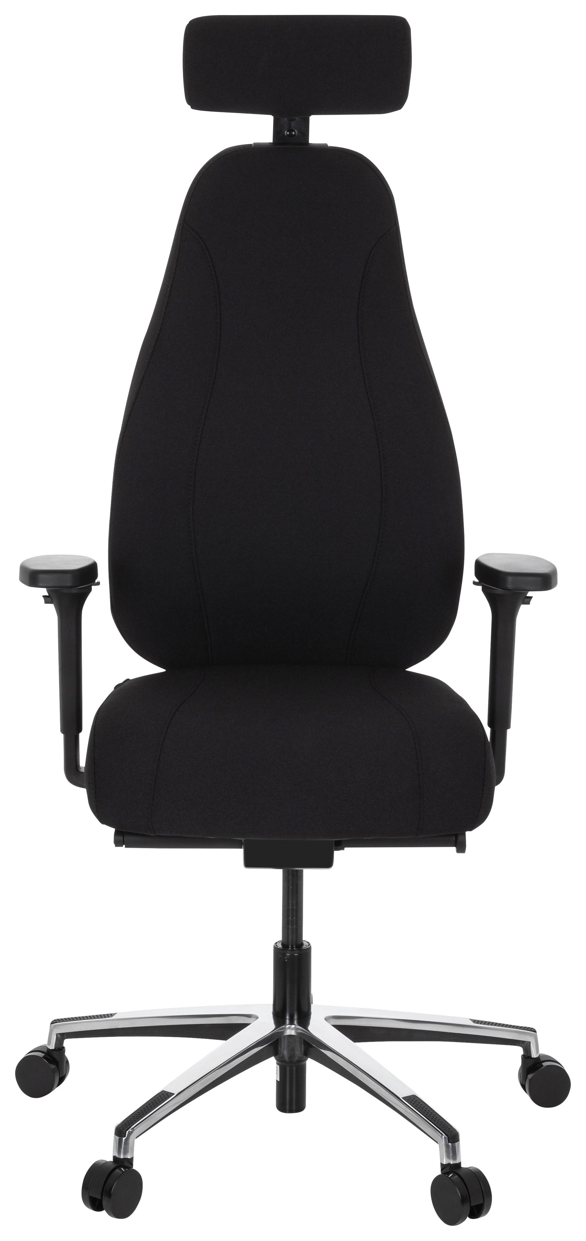Drehstuhl Resistio Armstützen Schwarz Bis 150kg - Schwarz, MODERN, Kunststoff/Textil (71/140/62cm) - MID.YOU