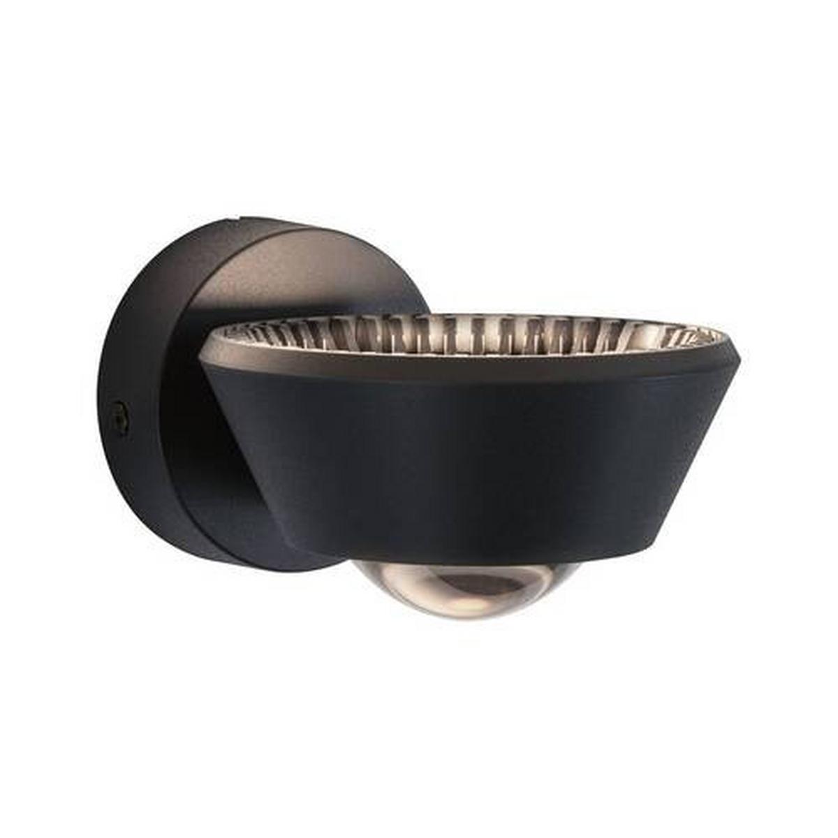 Led-wandleuchte Ip44 1-Flammig, Schwarz, Schwenkbar - Schwarz, Basics, Kunststoff (11,7/8cm) - Paulmann