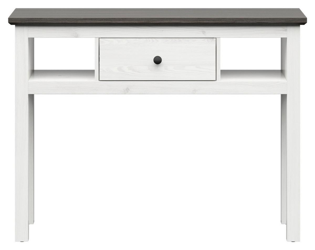 Schminktisch Bondy Kiefer Dekor/Weiß B: 114 cm mit Lade - Lärchefarben/Graphitfarben, KONVENTIONELL, Holzwerkstoff (114/86/41cm) - MID.YOU