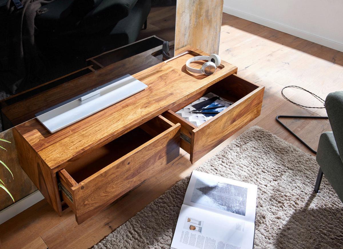 Lowboard Wohnling B: 108 cm Shesham Massiv - Sheeshamfarben, MODERN, Holz (108/25/34cm) - MID.YOU