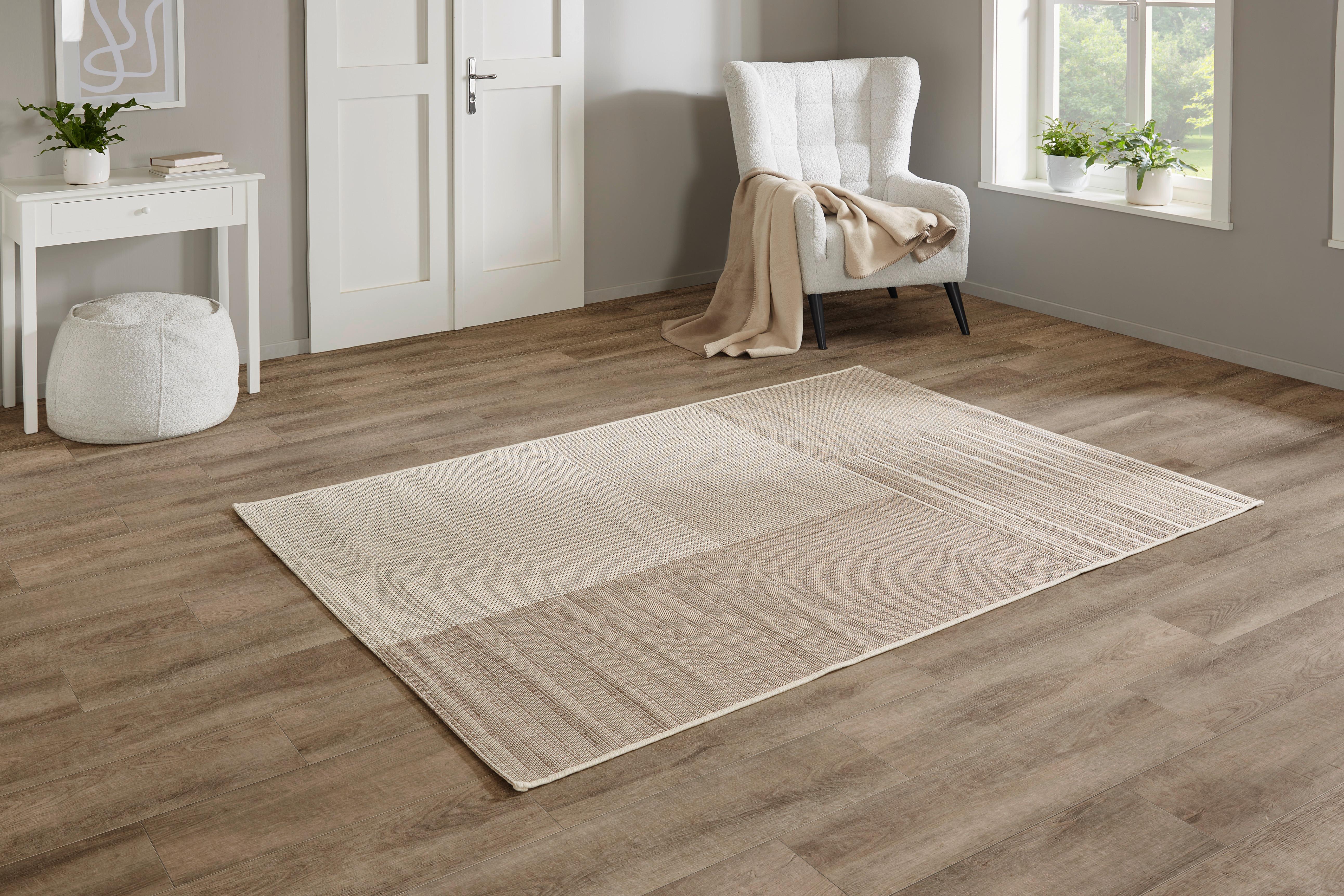 Flachwebteppich Amanza - Beige, Basics, Textil (80/150cm) - Luca Bessoni