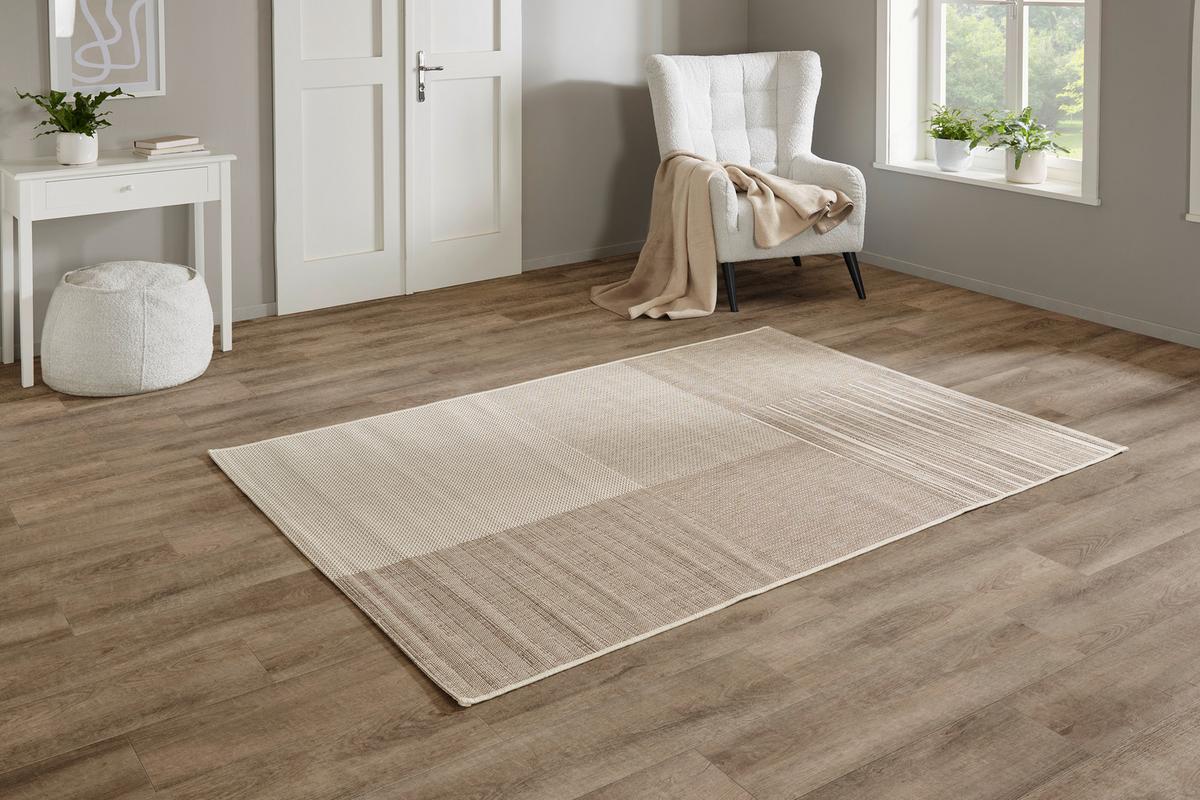 Flachwebteppich Beige Amanza 160x230 cm Synthetikfaser - Beige, Basics, Textil (160/230cm) - Luca Bessoni