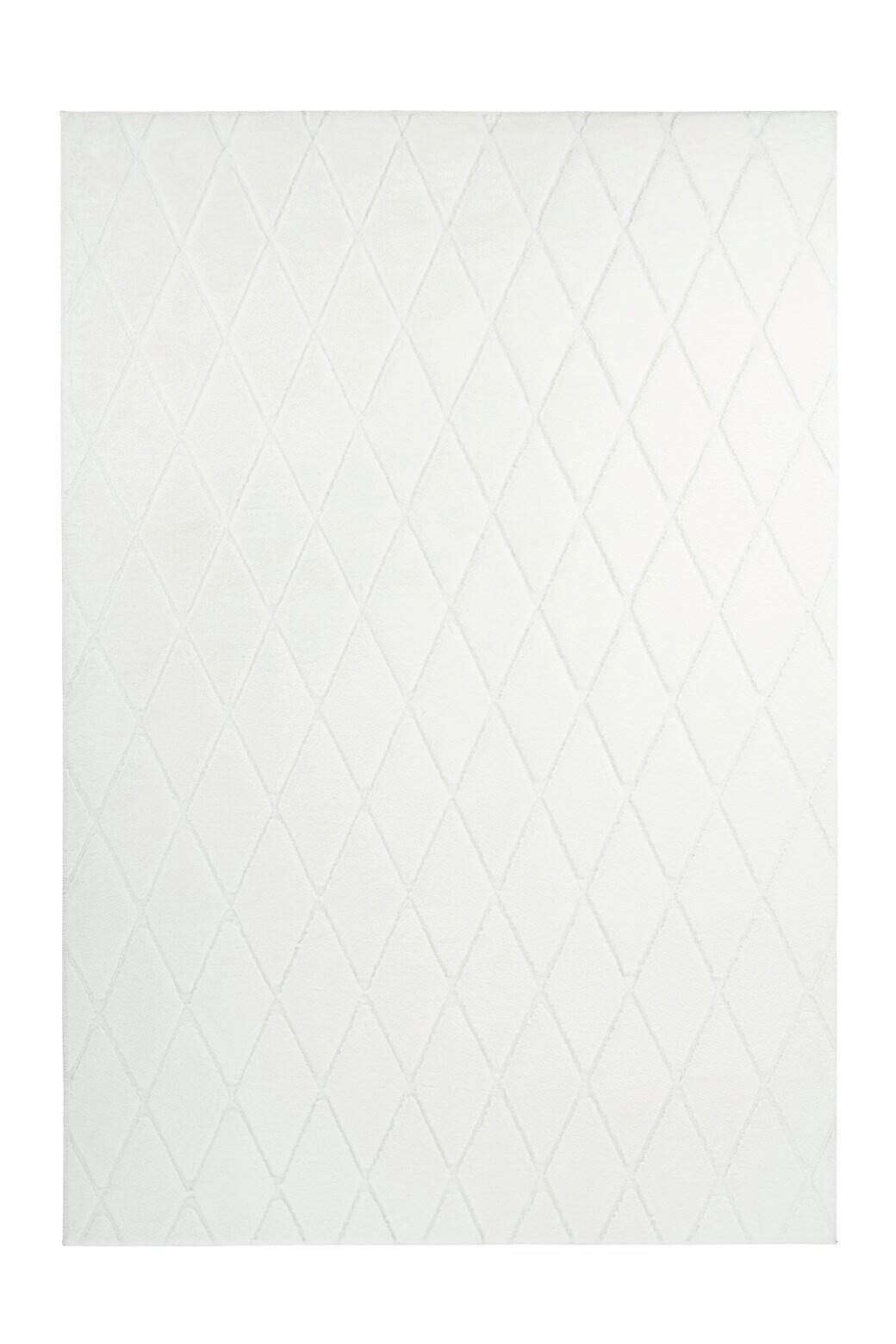 Teppich Vivica Weiß, 80x150 cm - Weiß, KONVENTIONELL, Textil (80/150cm) - Kayoom