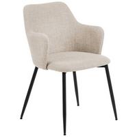 Armlehnstuhl Ilsa Beige - Beige/Schwarz, MODERN, Textil/Metall (54,5/84,5/60cm) - MID.YOU