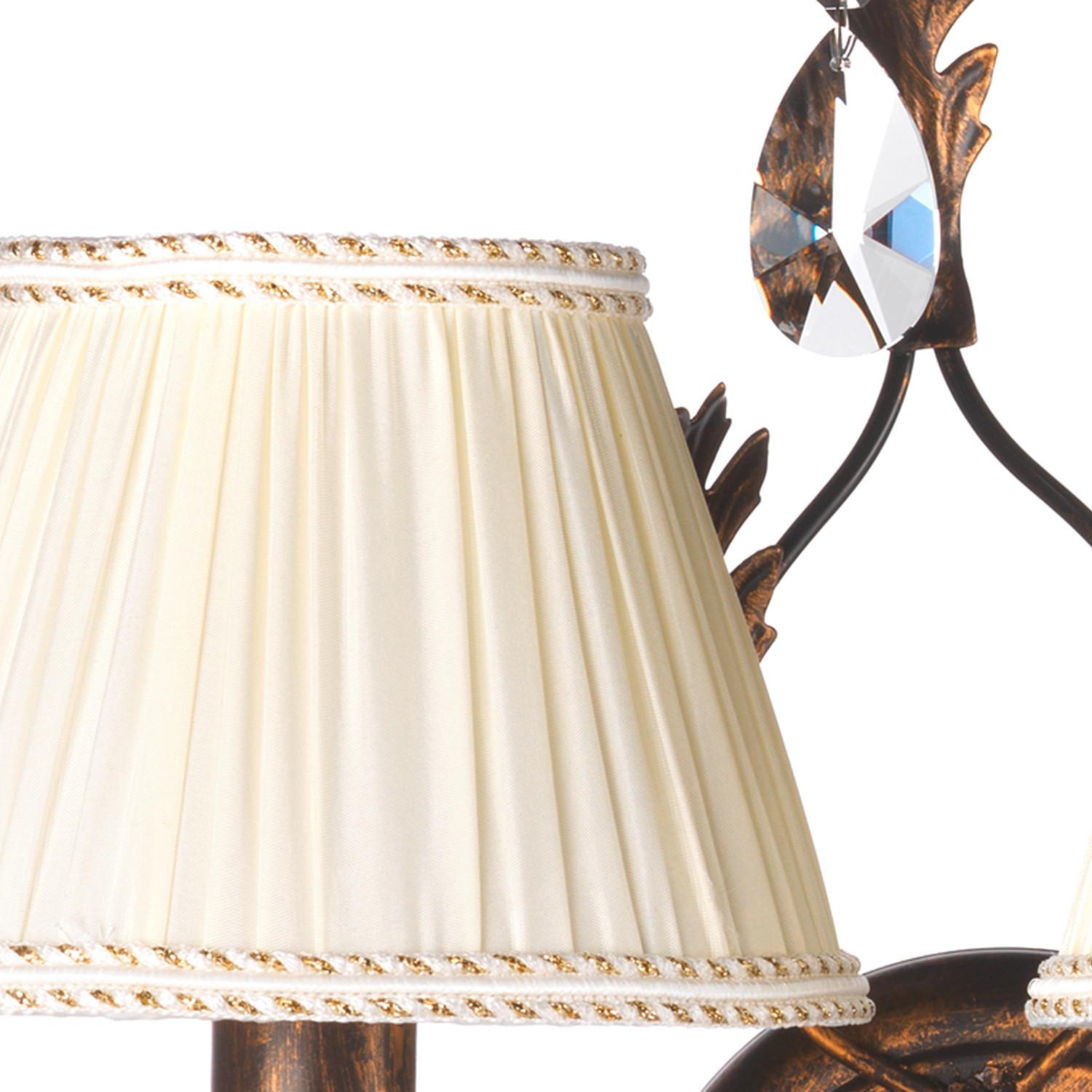 Wandleuchte 4669/Ap2b - Bronzefarben, KONVENTIONELL, Glas/Textil (34/24/30cm)