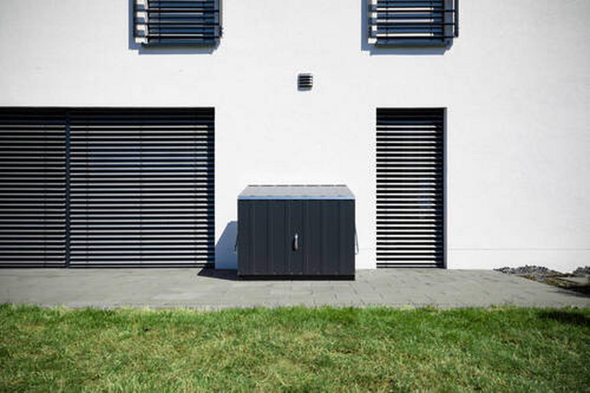 Geräteschrank Stowaway Aufbewahrungsbox - Anthrazit, Basics, Metall (89/113/138cm)