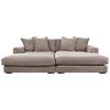 Ecksofa Funny Links Taupe, Mit Hocker, Schenkel: 195x285 Cm - Taupe/Schwarz, Basics, Textil (195/285cm) - Livetastic