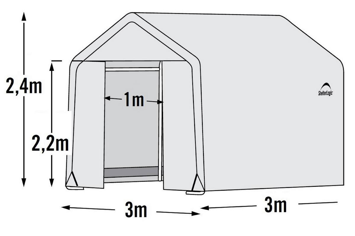 Gewächshaus 300x240x300 cm Stahlgestell/Kunststoff - Weiß, Basics, Kunststoff (300/240/300cm)