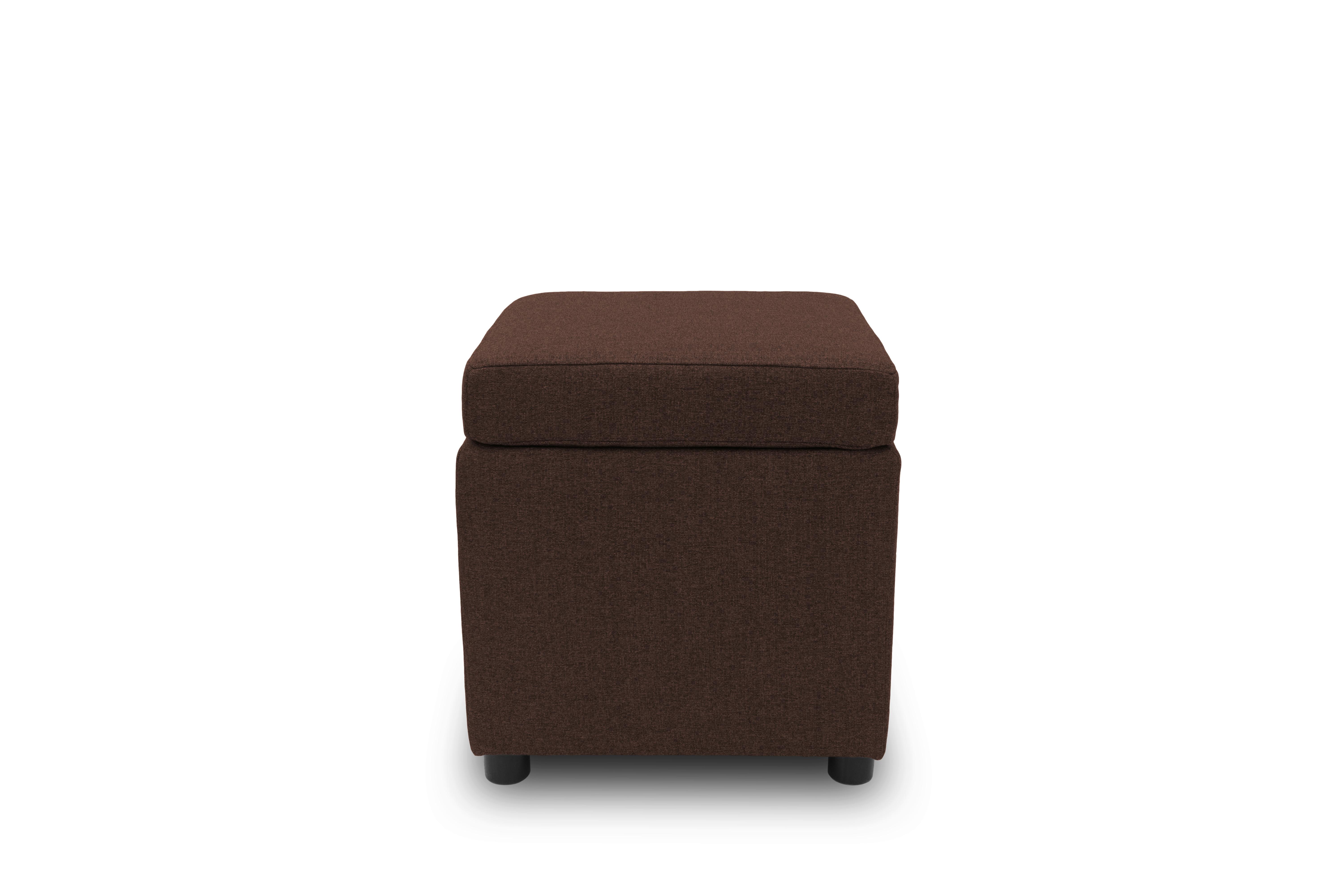 HOCKER LOOKS III - Dunkelbraun/Schwarz, Design, Textil (45/47/45cm) - LOOKS by W.Joop