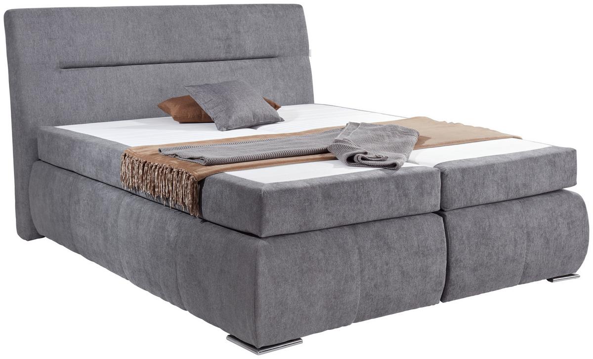 BOXSPRINGOVÁ POSTEĽ PENNA H2/H3 - antracitová/chrómová, Konventionell, kov/textil (180/200cm)