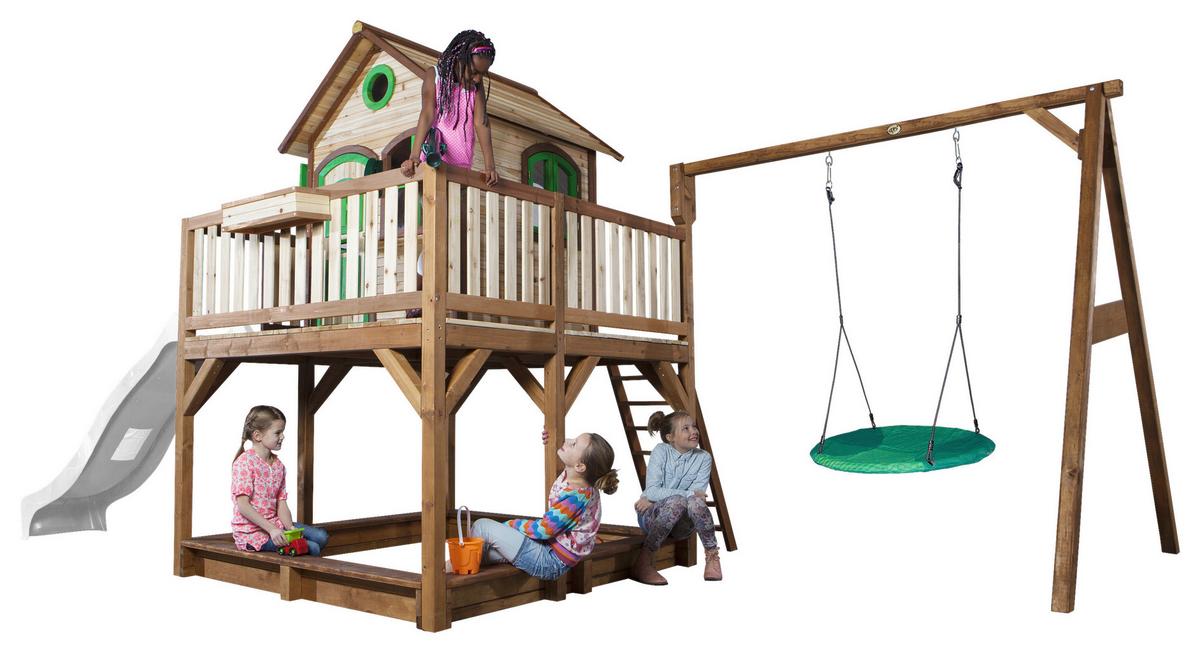 Spielturm A030.154.90 - Braun/Weiß, KONVENTIONELL, Holz (613/291/277cm) - Ambia Garden