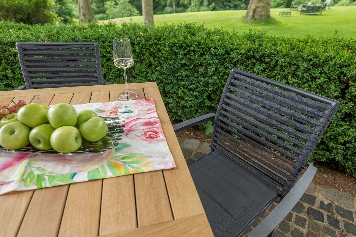 Gartensessel-set 6-tlg. Stapelbar New Jersey Metall - Dunkelgrau/Anthrazit, Basics, Holzwerkstoff/Kunststoff (61/57/86cm) - Acamp
