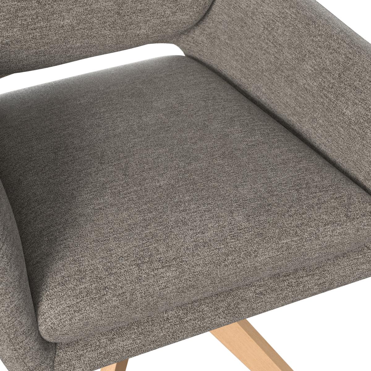 Židle s područkami Adrien, hnědá - přírodní barvy/hnědá, Moderní, kov/dřevo (64/59/92cm) - Bessagi Home