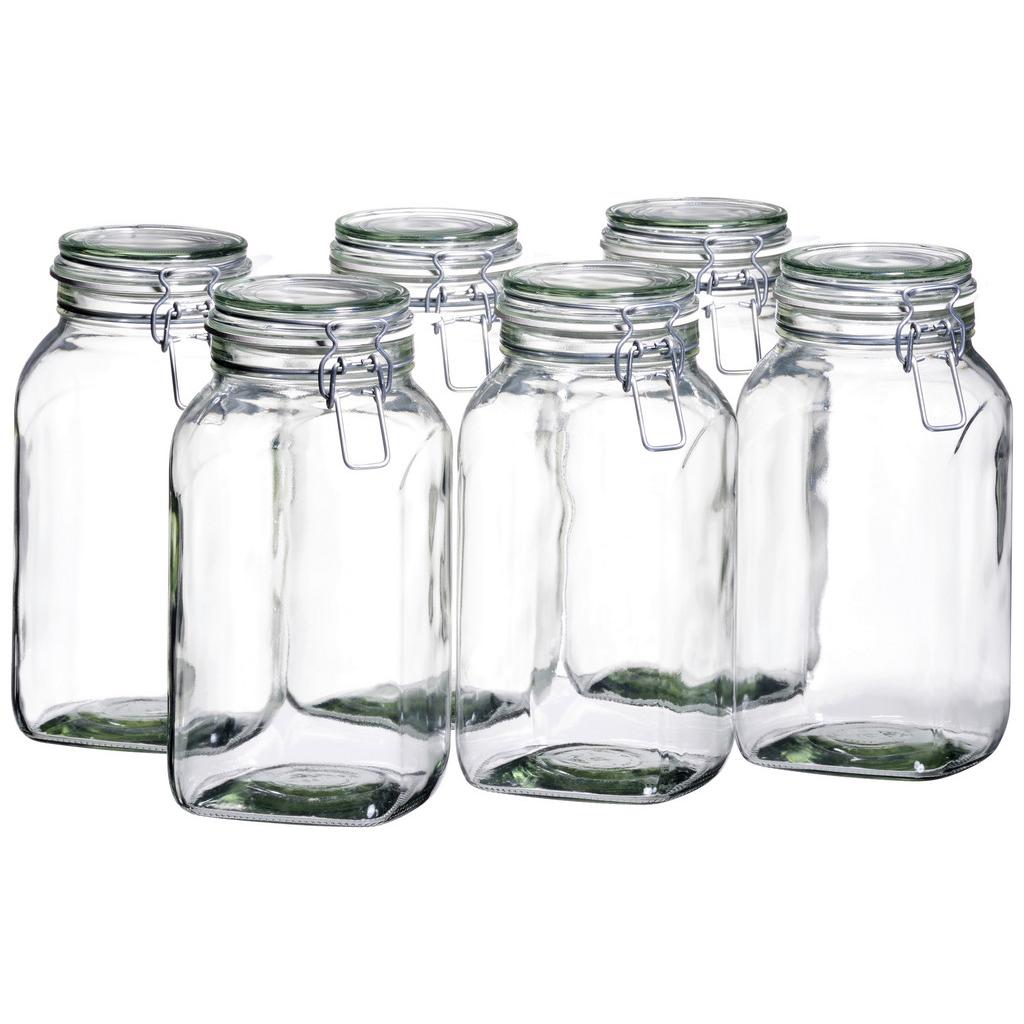 Einmachgläser 6er-Set Gothika je ca. 2,5 Liter auslaufsicher