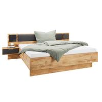 POSTELOVÁ SESTAVA VALENCIA - šedá/barvy dubu, Konvenční, kompozitní dřevo/textil (180/200cm) - Mömax