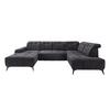 Ecksofa, Sitzvorzug Elektrisch Sano, Anthrazit, 180x337x200cm - Anthrazit/Schwarz, MODERN, Textil (180/337/200cm) - Livetastic