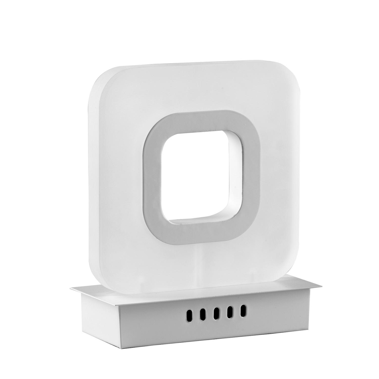 Led-tischleuchte Bianco Weiß Hg L: 18 Cm - Weiß Hochglanz/Weiß, Design, Kunststoff/Metall (18/10/22cm)