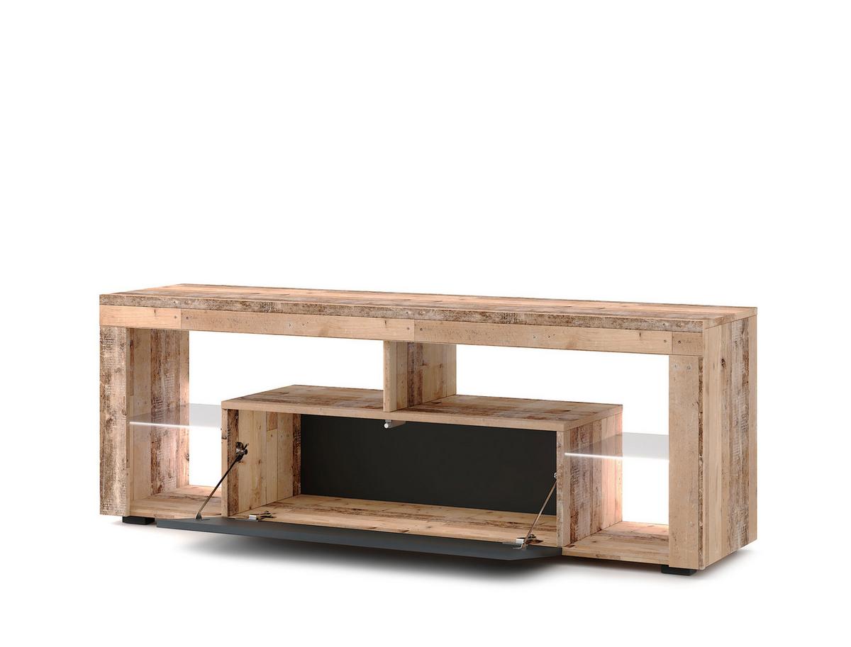 TV-Lowboard Everest B: 140 cm Alteiche Anthrazit - Alteiche/Anthrazit, Design, Glas/Holzwerkstoff (140/50,5/35cm) - Livetastic