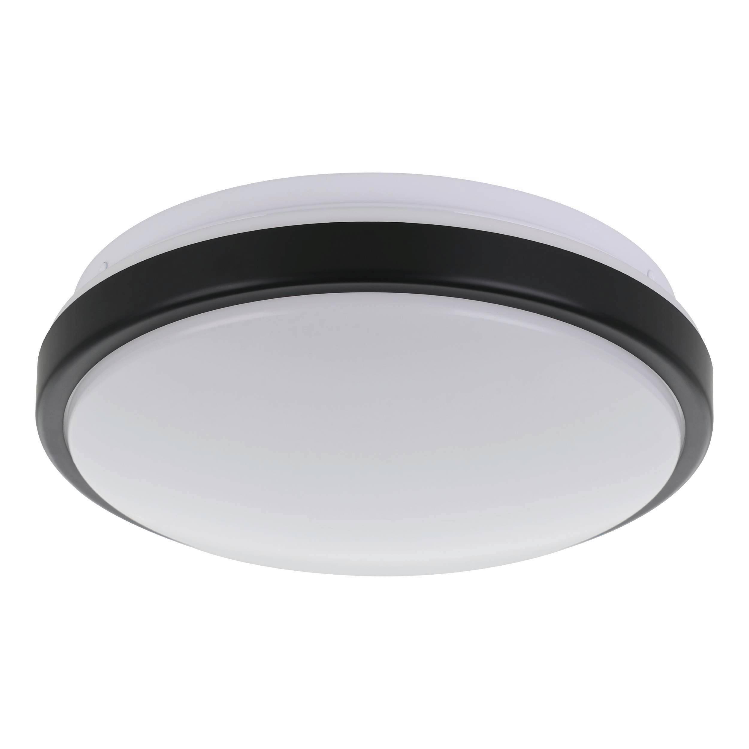 LED-Deckenleuchte Lezuza Ø 24,5 cm Schwarz/Weiß - Schwarz/Weiß, Basics, Kunststoff/Metall (24,5/9cm)