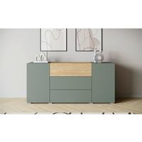 Sideboard 150cm Berlin 150 Salbeigrün/Eichefarben - Eichefarben/Salbeigrün, Design, Holzwerkstoff (150/68/38,5cm) - P & B