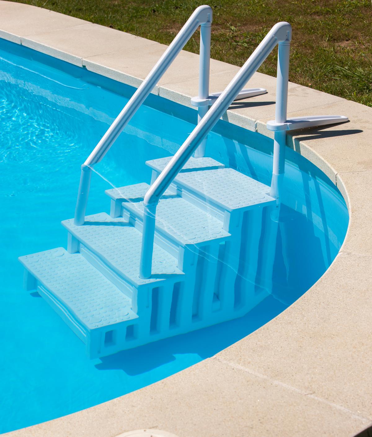 Poolleiter Leiter - Weiß, KONVENTIONELL, Kunststoff (92/206/80cm) - Gre