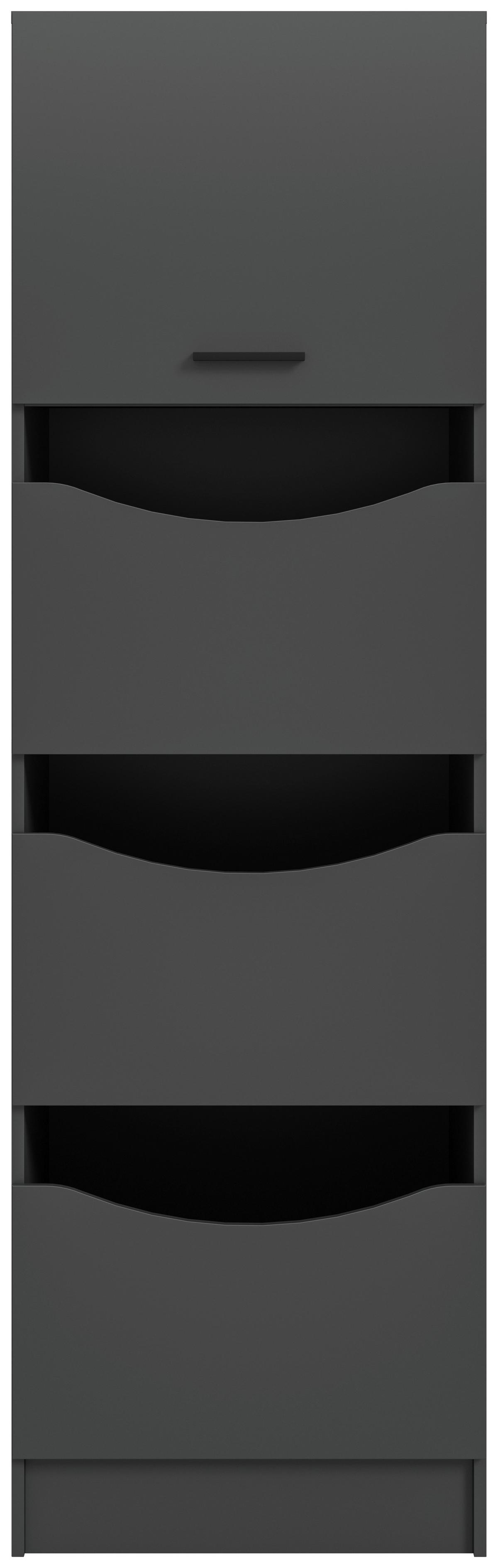 Hochschrank Free Anthrazit B: 60 Cm - Anthrazit/Weiß, Basics, Holzwerkstoff (60/195/68cm) - MID.YOU