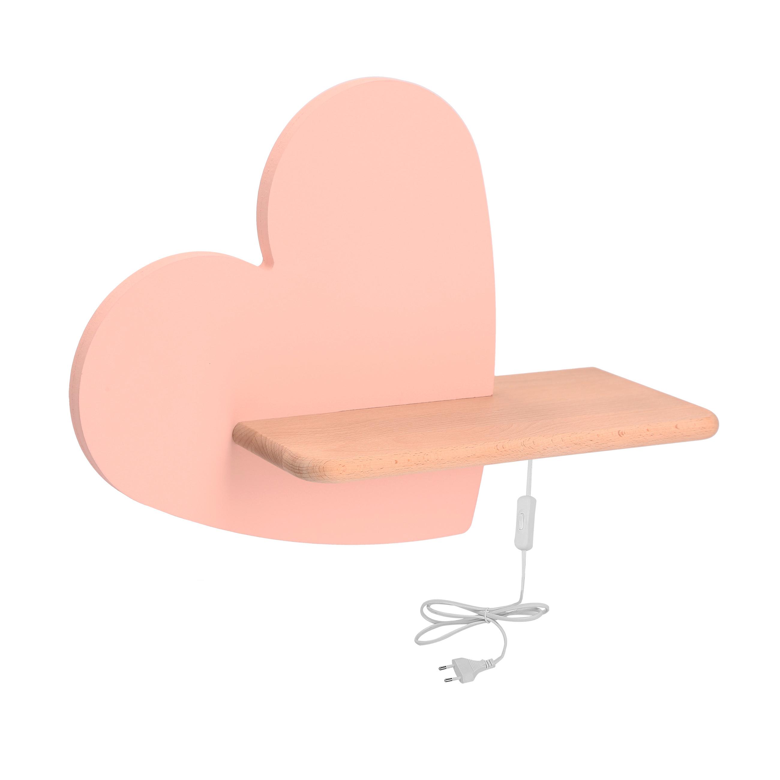 Kinderwandleuchte Heart - Pink, Basics, Holz/Holzwerkstoff (36/12/26cm)