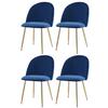 Polsterstuhl Artdeco Blau, Beine Gold - Blau/Goldfarben, MODERN, Textil/Metall (51/79/58cm) - MID.YOU