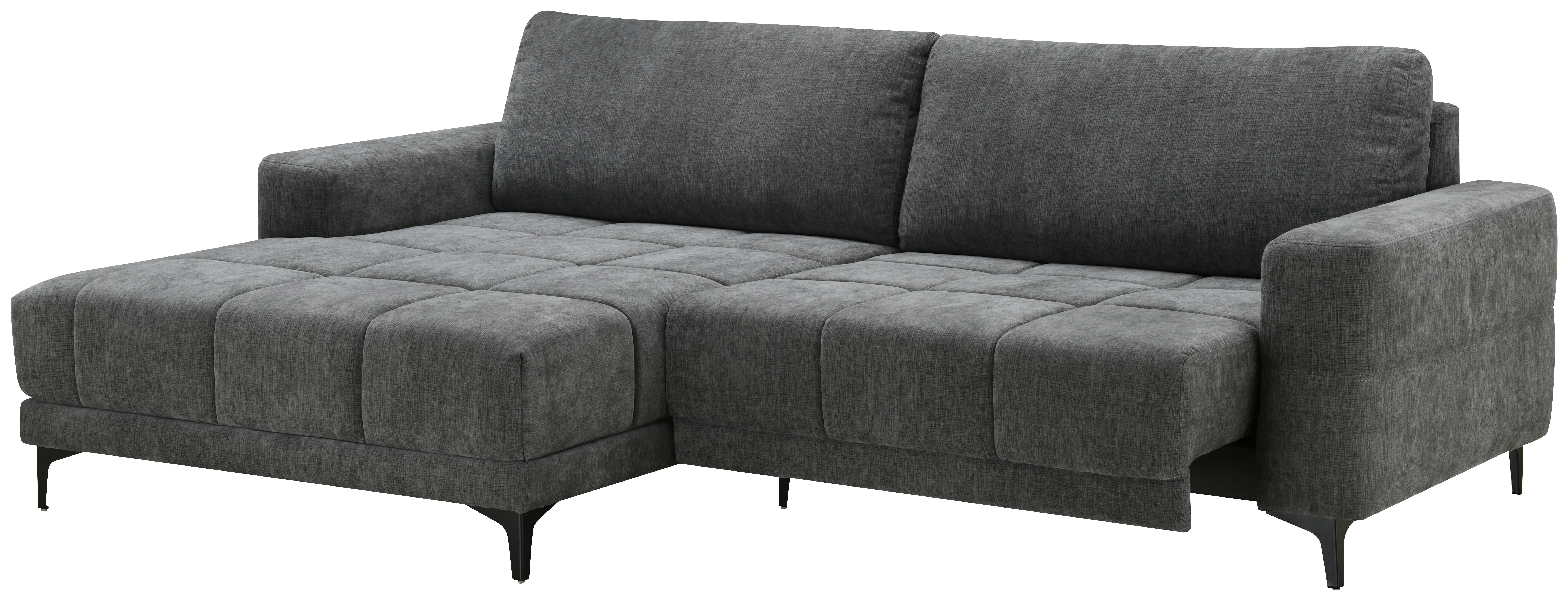 Ecksofa mit Relaxfunktion Chandler - Dunkelgrau/Schwarz, MODERN, Textil (165/246cm) - MID.YOU