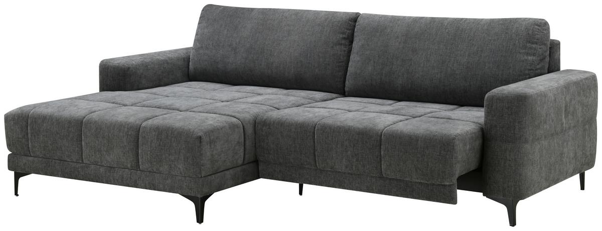 Ecksofa mit Relaxfunktion Chandler - Dunkelgrau/Schwarz, MODERN, Textil (165/246cm) - MID.YOU