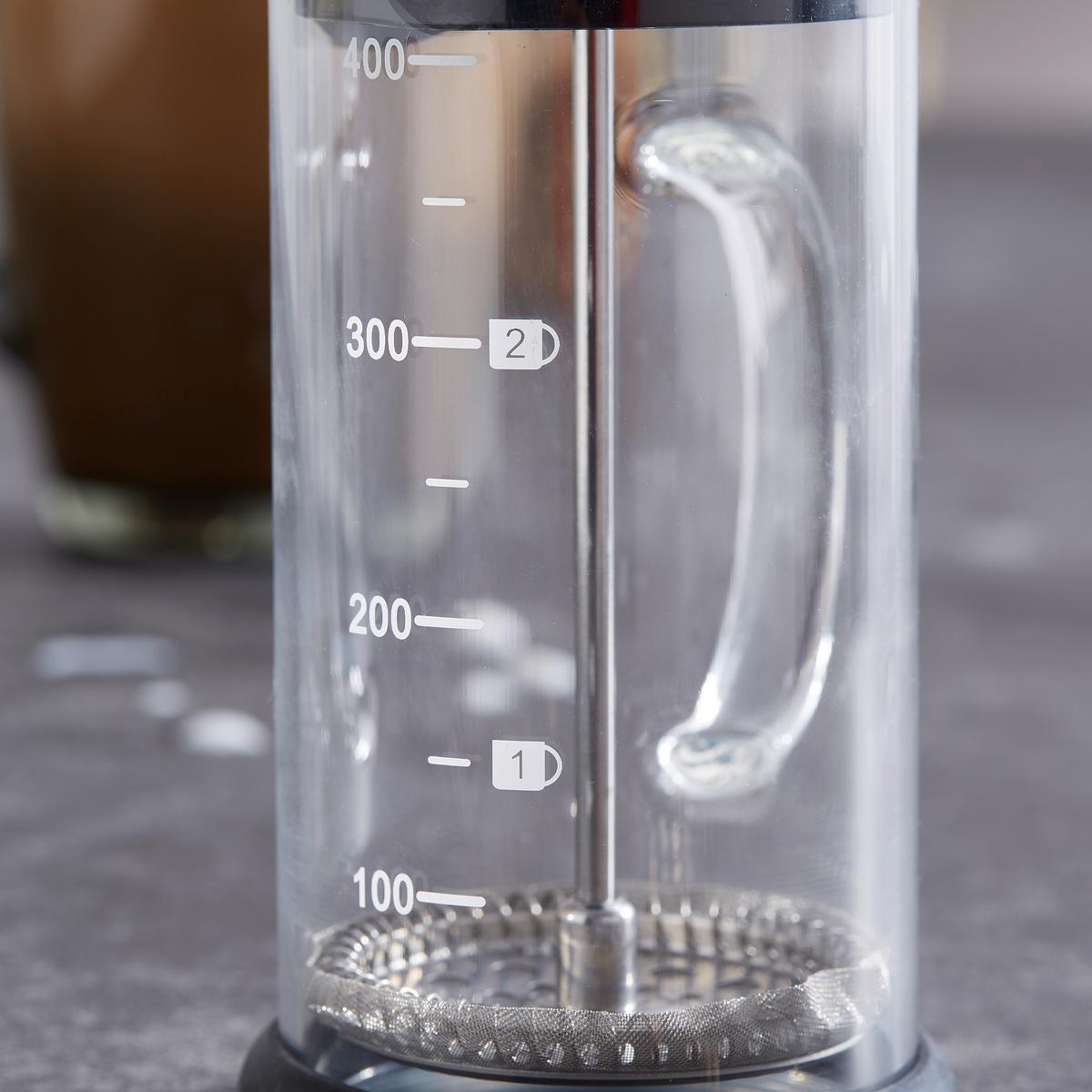 French Press Atilla, ca. 350 ml - Klar/Edelstahlfarben, MODERN, Glas/Kunststoff (11/7,5/16cm) - Luca Bessoni