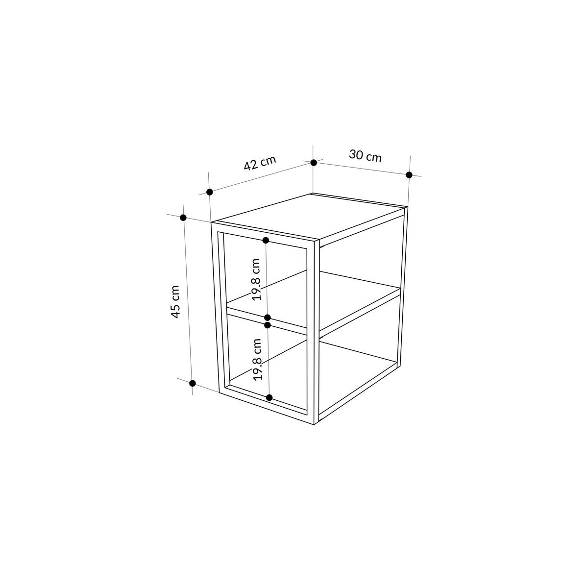 Beistelltisch Echo Eichefarben B: 30 cm - Eichefarben, Design, Holzwerkstoff/Metall (42/30/45cm) - Livetastic