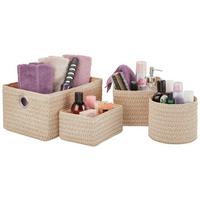 Aufbewahrungskorb Ingetraud 4tlg Kunststoff/Leinen Sand - Sandfarben, ROMANTIK / LANDHAUS, Kunststoff/Textil - James Wood