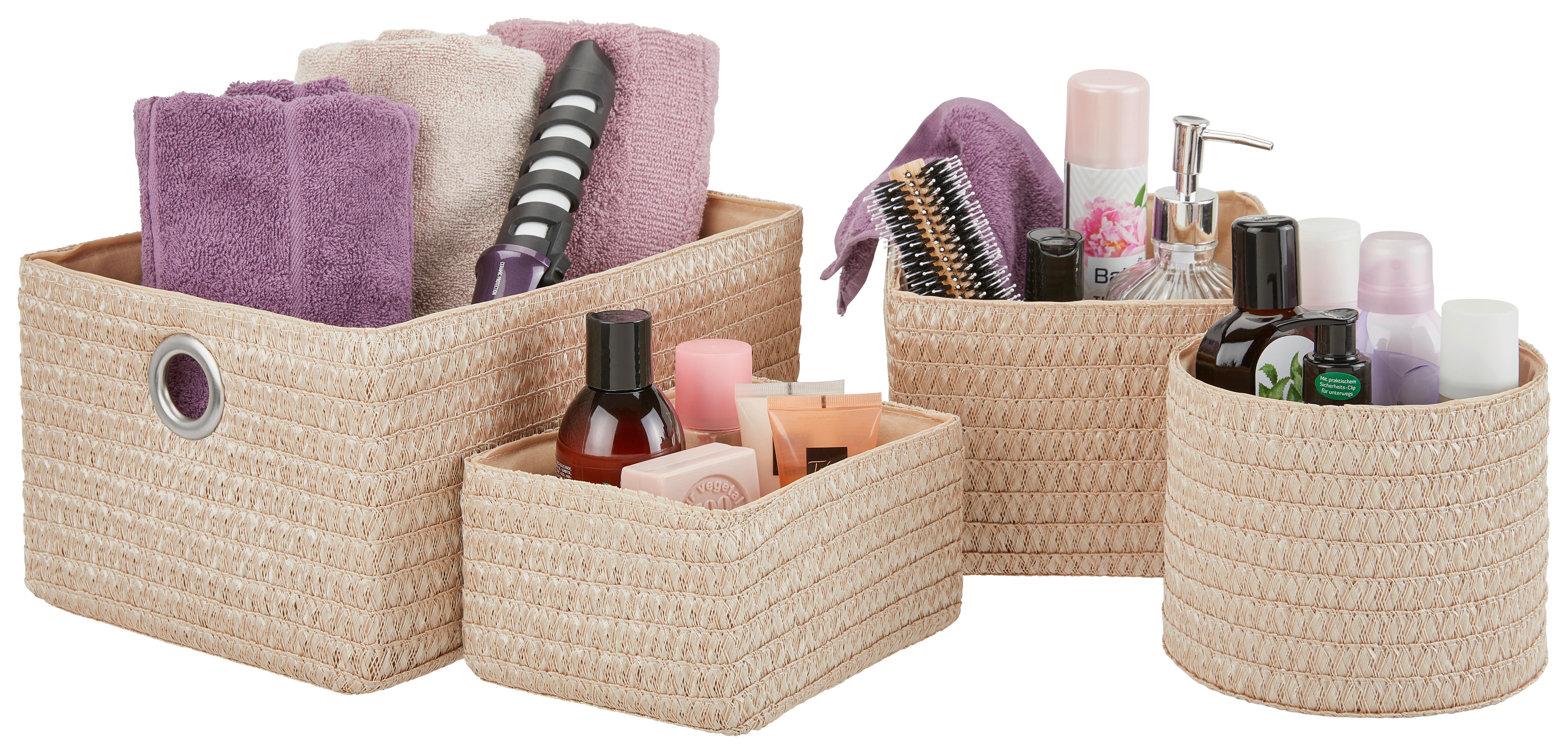 Aufbewahrungskorb Ingetraud 4tlg Kunststoff/leinen Sand