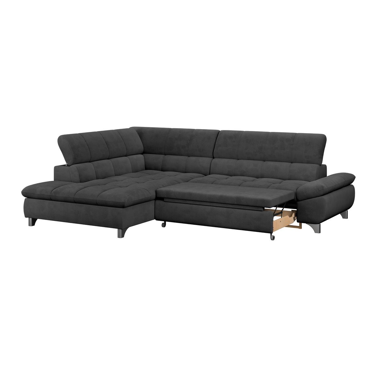 Ecksofa Gemini Schwarz, B: 234cm - Chromfarben/Anthrazit, KONVENTIONELL, Textil (234/312cm)