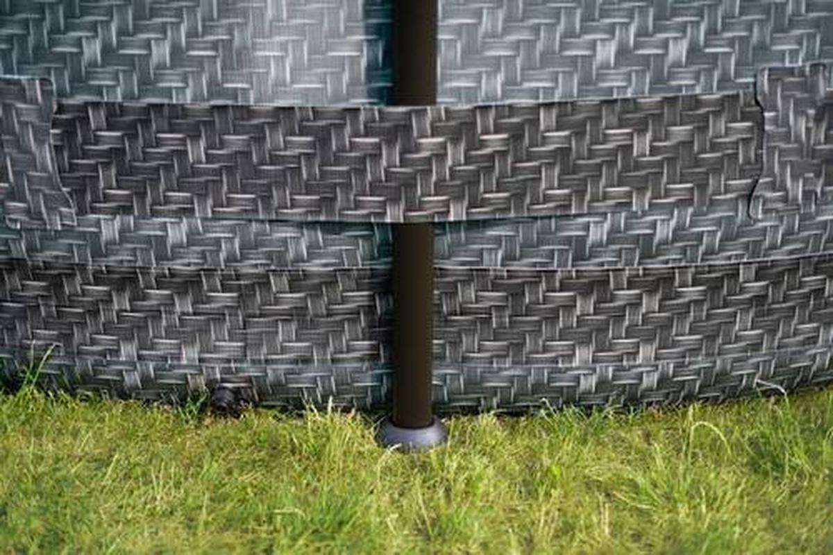 Aufstellbecken Rund mit Leiter D: 488 cm - Grau, KONVENTIONELL, Kunststoff (488/122cm)