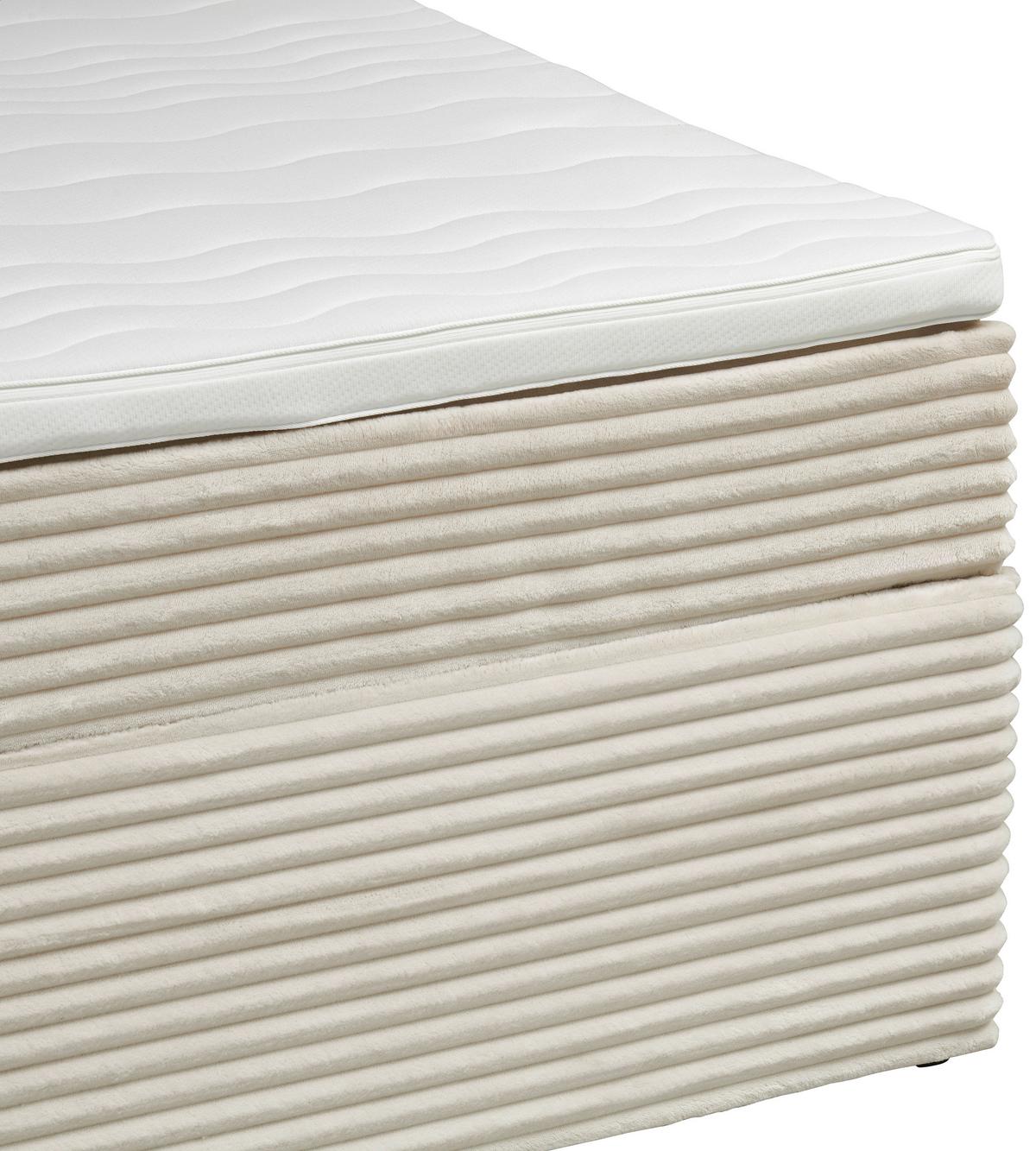 Boxbett Mit Topper 180x200 Cordoba - Creme/Schwarz, Basics, Holz/Textil (180/200cm) - Livetastic