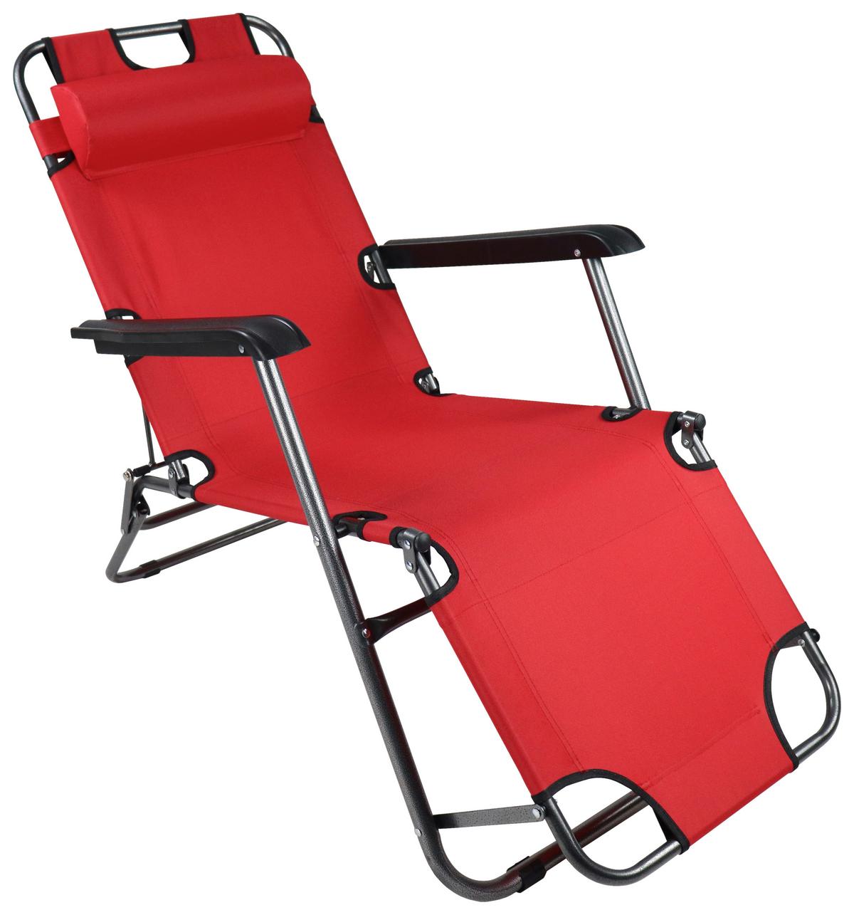 Gartenliege Maltosa Metall Maltosa - Rot, MODERN, Kunststoff/Textil (60/27/153cm) - Ambia Garden