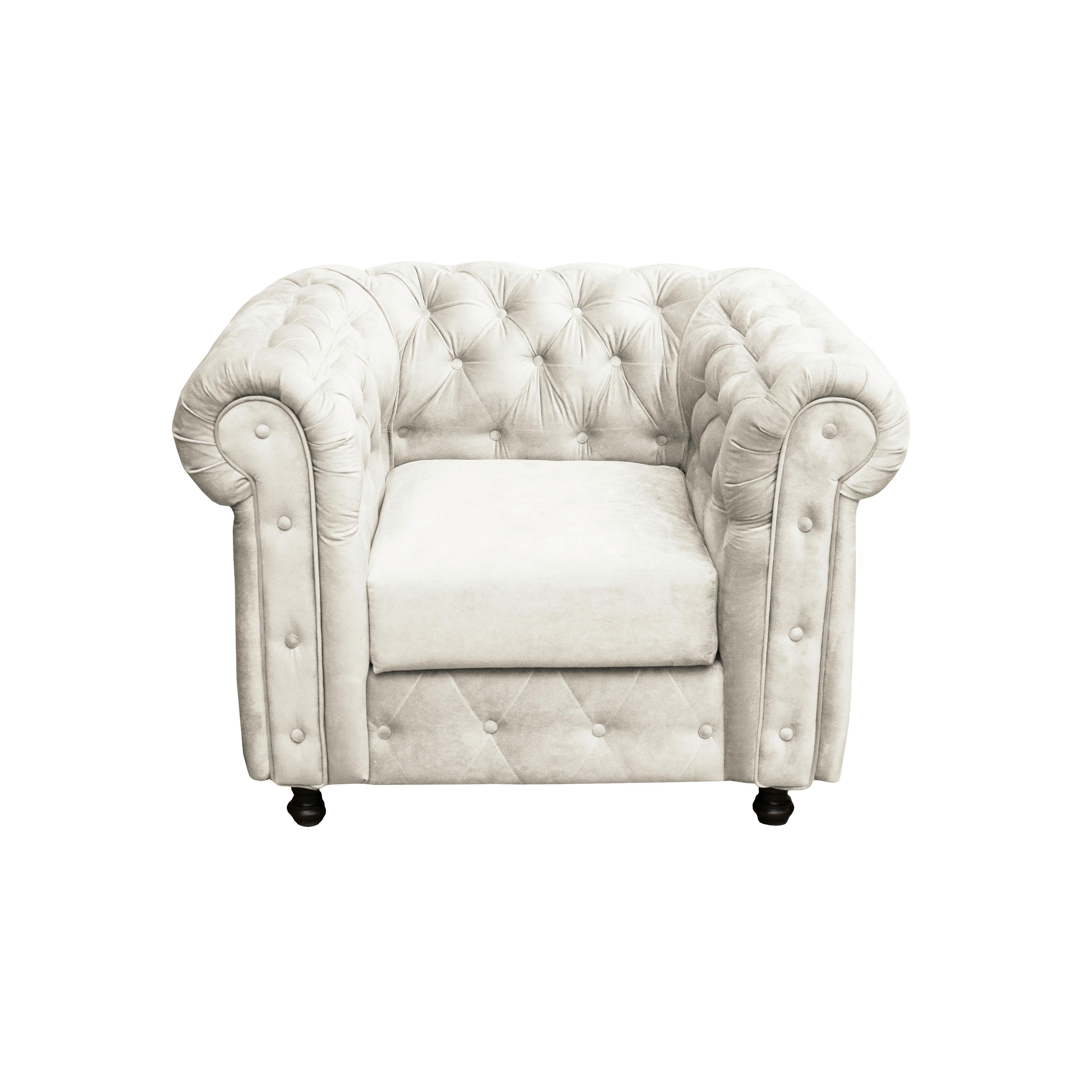 Chesterfield-sessel Cardiff Creme B: 110 Cm - Wengefarben/Creme, Basics, Holz/Textil (110/80/90cm) - P & B